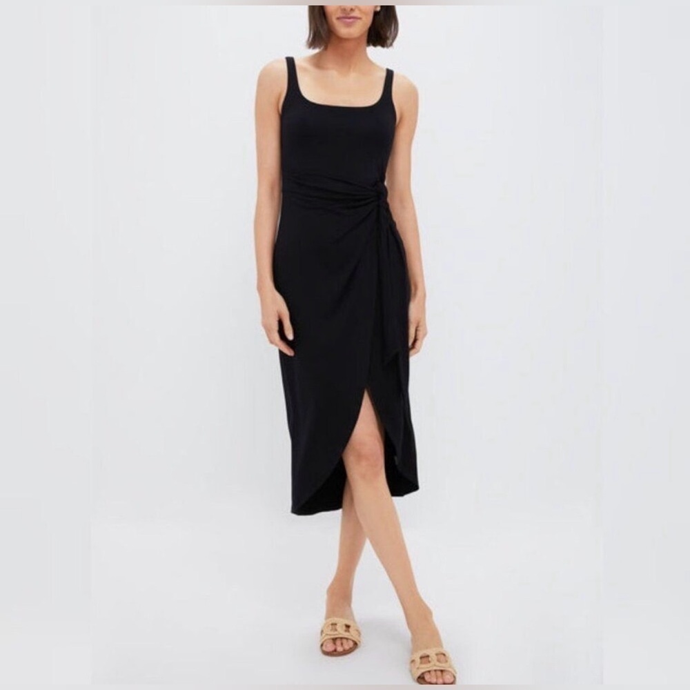 NWT Tuckernuck Black Sleeveless Arielle Knot Dress Midi Size Small